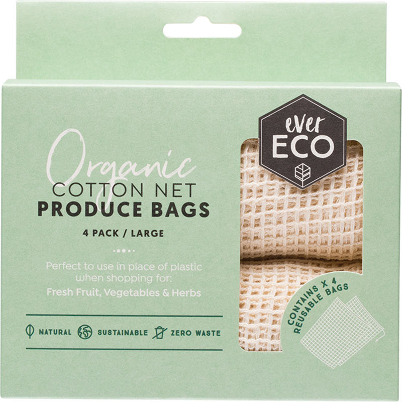 EverEco Organic Cotton Net Produce Bags (4 pack)