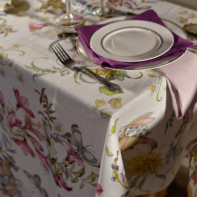 Italian Linen Tablecloth, Chameleon  Pattern