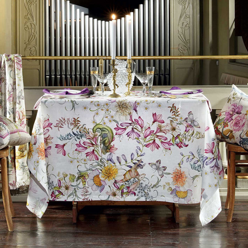 Italian Linen Tablecloth, Chameleon  Pattern