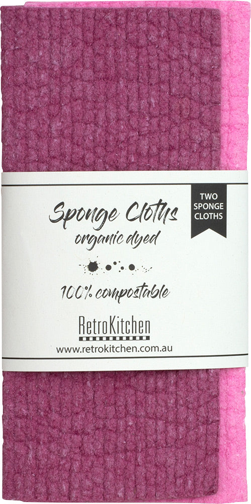 Organic Dyed Sponge Cloth Set - Plum