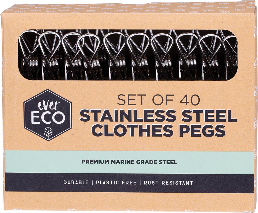 EverEco Stainless Steel Pegs 40 pack