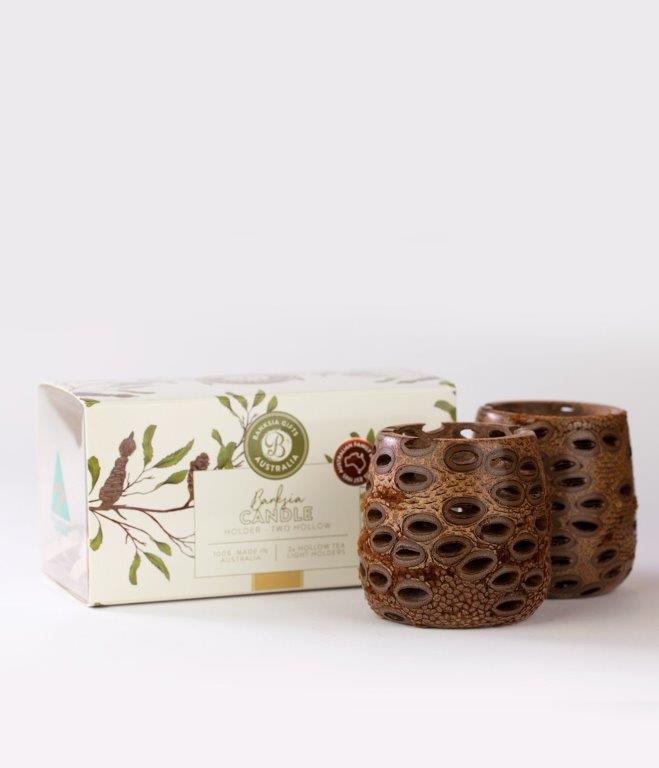 banksia tea light holder pack of two with display box
