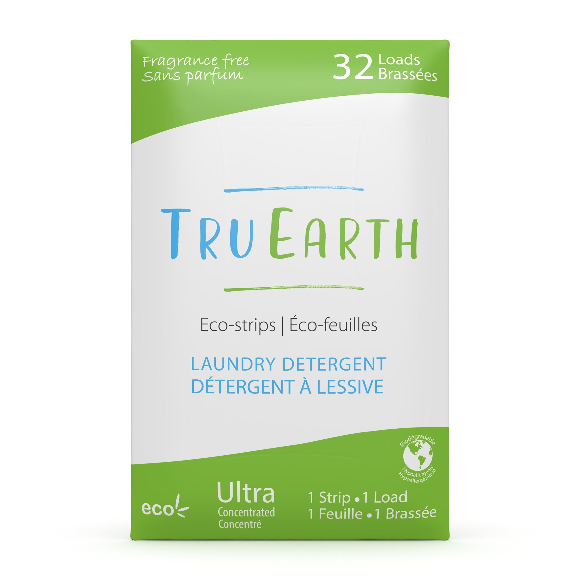 tru earth laundry strips fragrance free 32 pack front