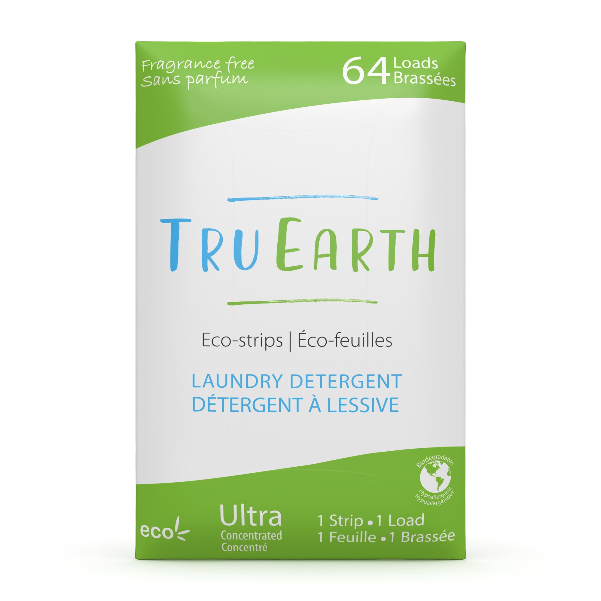 tru earth laundry strips fragrance free 64 back front