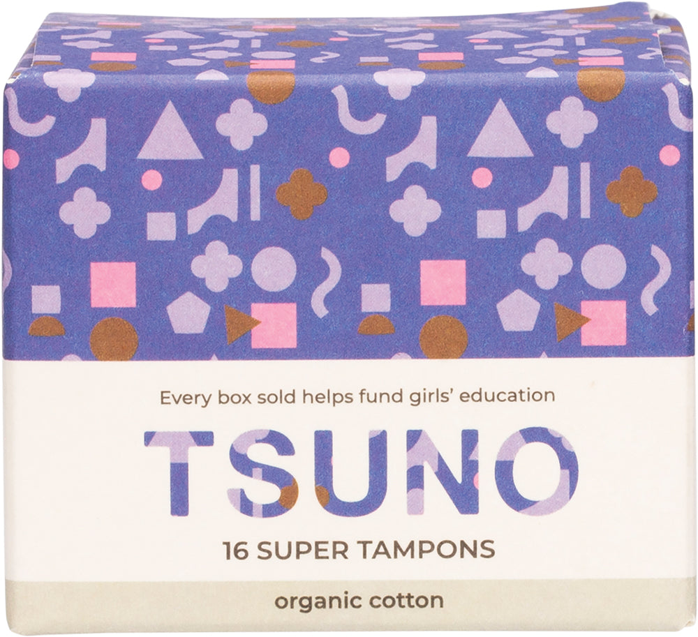 TSUNO Organic Cotton Super Tampons, 16 pack